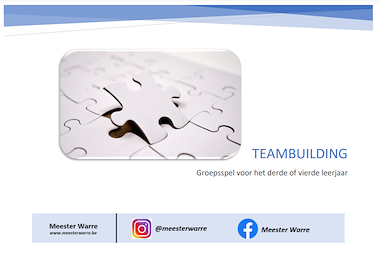Lesmateriaal Teambuilding - tweede graad van auteur Meester Warre