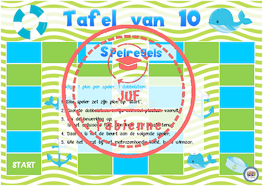 Lesmateriaal Tafel van 10 - Spelbord - Walvis. van auteur Juf_Fabienne slide 2