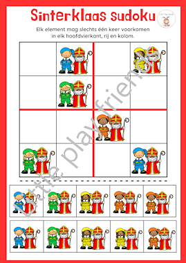 Lesmateriaal Sudoku's thema sinterklaas van auteur Little Play Friends slide 2