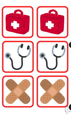 Lesmateriaal Ziek / Gezond / Beter worden - plaatjes memorie van auteur PeuterKleuter slide 2