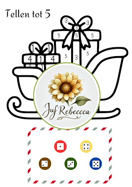 Lesmateriaal Kleuren op nummer Kerst van auteur Juf Rebecca slide 2