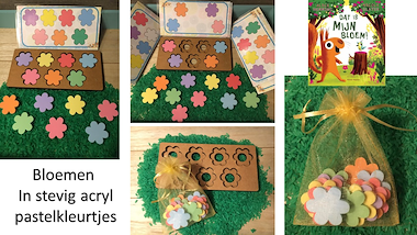 Lesmateriaal bloemenspel met opdrachtkaarten en bloemen in 1 kleur van auteur Little Play Friends slide 2