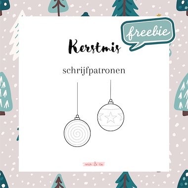 Lesmateriaal Kerstballen Schrijfpatronen van auteur MiaenCo