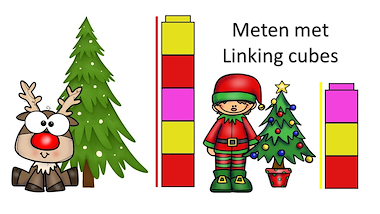 Lesmateriaal kerstmis - meten met linking cubes van auteur Little Play Friends slide 2