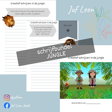 Lesmateriaal Schrijfbundel: Jungle (creatief schrijven) van auteur Juf Leen slide 2