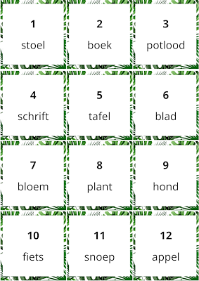 Lesmateriaal Spel woordsoorten van auteur Juf Tessa deelt slide 4