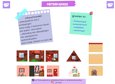 Lesmateriaal Pietenpakhuis bouwset met kartonnen dozen A4-papier van auteur juf Vicky derde kleuterklas slide 2