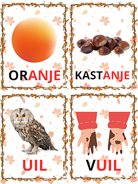 Lesmateriaal Rijmkaarten: HERFST van auteur Kleuterwereld slide 1