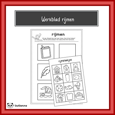 Lesmateriaal Werkblad rijmen (Sinterklaas) van auteur Juf Janina slide 1