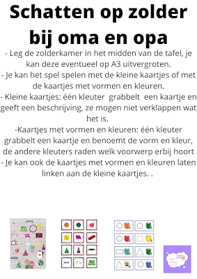 Lesmateriaal Schatten op zolder taalspel oma en opa/grootouders van auteur juf Vicky derde kleuterklas