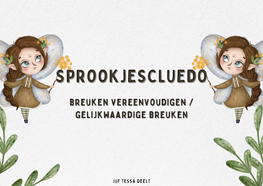 Lesmateriaal Sprookjescluedo: breuken vereenvoudigen van auteur Juf Tessa deelt