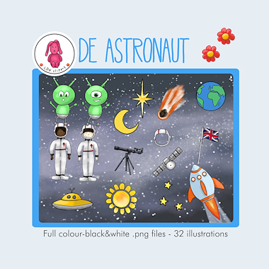 Lesmateriaal De astronaut - Clip art (rechtenvrij te gebruiken) van auteur LDN Clipart