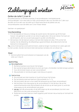 Lesmateriaal Winter - Zaklampspel - Tafel van 7 t/m 9 van auteur De klas van juf Laura slide 4