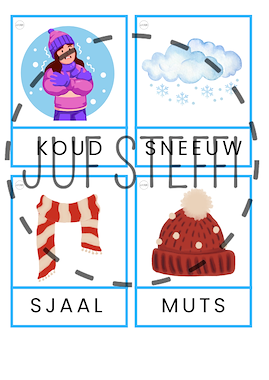 Lesmateriaal woordkaarten winter - kapitalen van auteur Juf Steffi