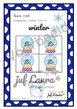 Lesmateriaal Winter - Ikea-rad - Tellen t/m 6 van auteur De klas van juf Laura slide 3