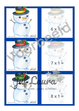 Lesmateriaal Winter - Zaklampspel - Tafel van 1 t/m 3 van auteur De klas van juf Laura slide 2