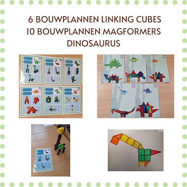Lesmateriaal bouwplannen magformers en linking cubes van auteur juf Vicky derde kleuterklas