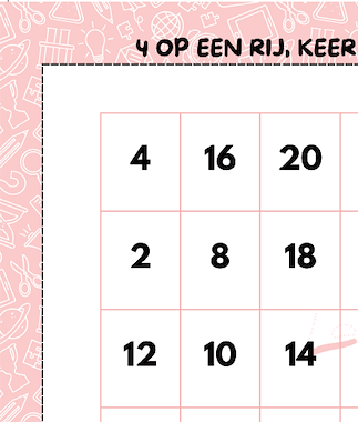 Lesmateriaal Vier op een rij keersommen / tafels  van auteur Jana slide 2