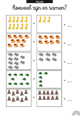 Lesmateriaal Rekenbundel - optellen tot 20 (T+E, E+T) van auteur LeerLaLand slide 2