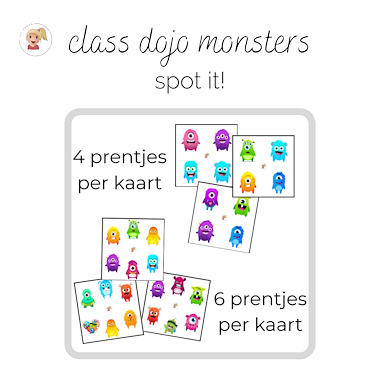 Lesmateriaal Class Dojo Monsters - spot it! van auteur Juf Hanne_ slide 1