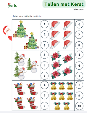Lesmateriaal Tellen t/m 10 met Kerst van auteur Yurls slide 3