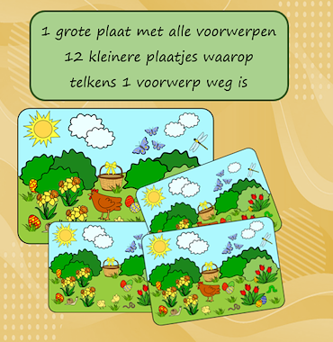 Lesmateriaal Wat is weg? Zoekspel Thema Pasen van auteur Jabbedabbedoe slide 2