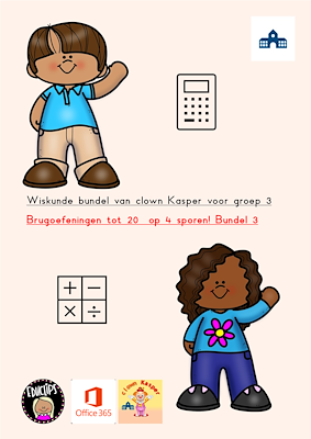 Lesmateriaal Werkboekje wiskunde van Kasper: brugoefeningen tot 20 nr.03 van auteur Gratis leuke leesboekjes slide 1