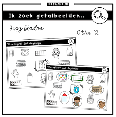 Lesmateriaal Rekenen | Ik zoek de getalbeelden (I spy) van auteur Juf Shanna