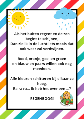 Lesmateriaal Versje regenboog van auteur De kleuters van juf Naomi slide 1