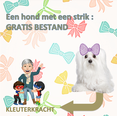 Lesmateriaal Een hond met een strik (gratis bestand)  van auteur Kleuterkracht