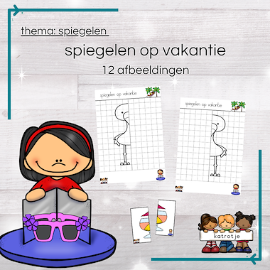 Lesmateriaal spiegelen op vakantie van auteur katrotje