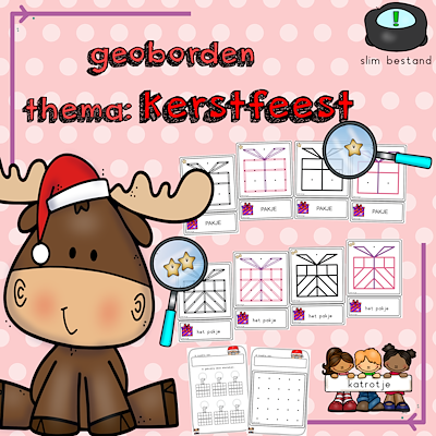 Lesmateriaal 10x 8 geoborden thema: Kerstfeest van auteur katrotje slide 1
