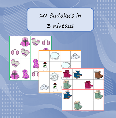 Lesmateriaal Sudoku's Thema Winter van auteur Jabbedabbedoe