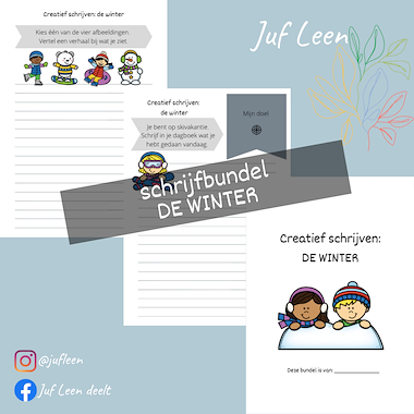 Lesmateriaal Schrijfbundel: DE WINTER (creatief schrijven) van auteur Juf Leen slide 2