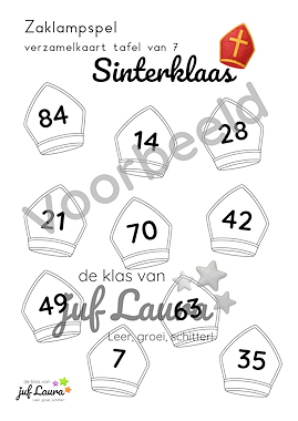 Lesmateriaal Sinterklaas - Zaklampspel - Tafel van 7 t/m 9 van auteur De klas van juf Laura slide 3