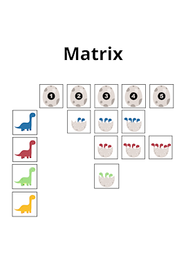 Lesmateriaal Thema dino's: matrix van auteur Juf EvVa