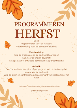 Lesmateriaal Herfst: programmeren op papier van auteur Deklasvanjufdemi slide 2