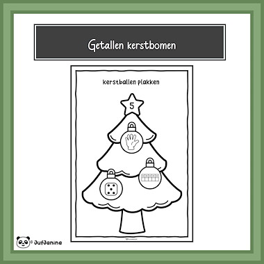Lesmateriaal Getallen kerstboom van auteur Juf Janina