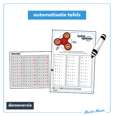 Lesmateriaal Tafelspinner (automatisatie tafels) - demoversie van auteur Meester Maxim