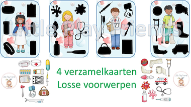 Lesmateriaal Schaduwspel ziekenhuis - dokter - ziek zijn van auteur Little Play Friends slide 2