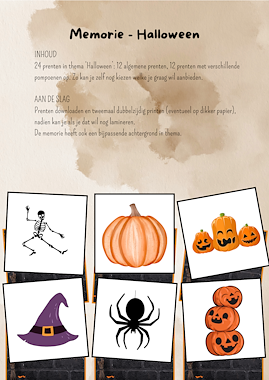 Lesmateriaal Memorie - Halloween van auteur Juf Lise