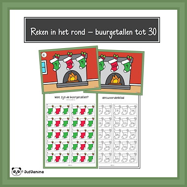 Lesmateriaal Bewegend leren - buurgetallen tot 30 (Kerst) van auteur Juf Janina slide 4