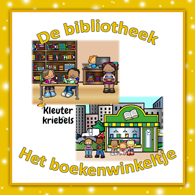 Lesmateriaal THEMABUNDEL: HET BOEKENWINKELTJE EN DE BIBLIOTHEEK van auteur Kleuter Kriebels