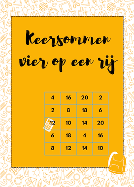 Lesmateriaal Vier op een rij keersommen / tafels  van auteur Jana slide 1