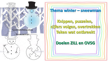 Lesmateriaal winter - sneeuwman - speelwerkblaadjes van auteur Little Play Friends