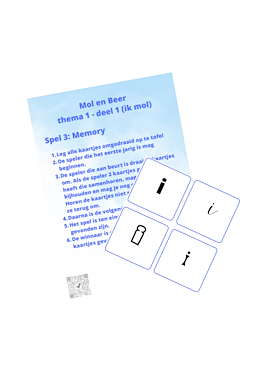 Lesmateriaal Mol en beer - thema 1 deel 1 - memory van auteur Peggy Van Rompaey
