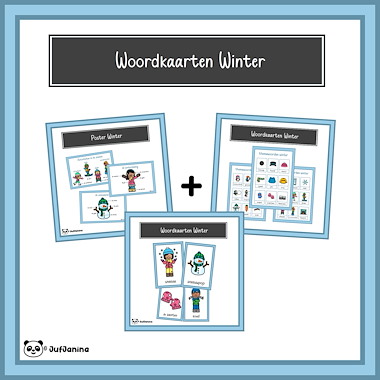 Lesmateriaal Woordkaarten Winter van auteur Juf Janina