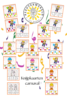 Lesmateriaal Knijpkaarten: carnaval van auteur Kleuterwereld slide 1