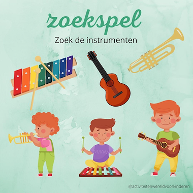 Lesmateriaal Muziek - zoek de instrumenten van auteur Nanny Melissa