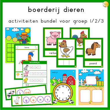 Lesmateriaal Boerderij dieren activiteiten bundel voor groep 1/2/3 van auteur JufJoyceKuenen slide 1